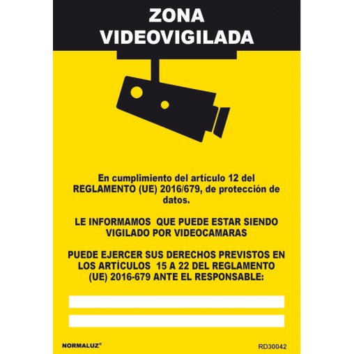 SCHILD VIDEOÜBERWACHTER BEREICH - 210X300 MM