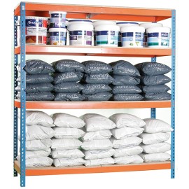 ÉTAGÈRE 4 NIVEAUX BLEU/ORANGE 600 KILOS - 20X15X60