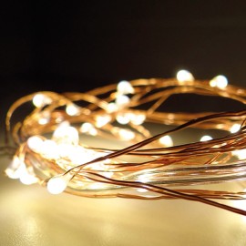 GHIRLANDA A BATTERIA FISSA 40 LED LUCE BIANCA CALDA