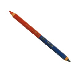 CRAYON BICOLOR HEXAG BLEU/ROUGE - 180 MM