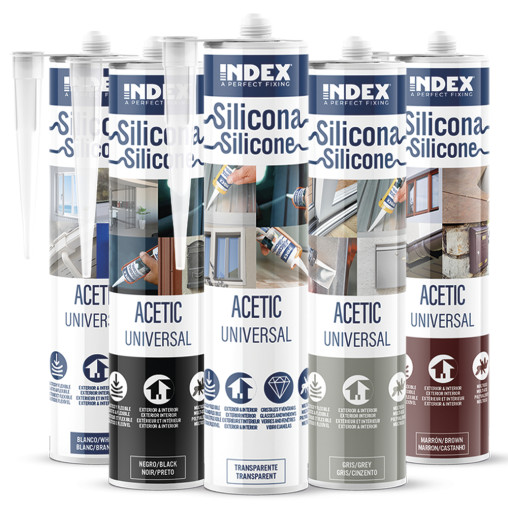 SI-UNI - SILICONA ACETIC UNIVERSAL 280-GRIS ( 12 u.)