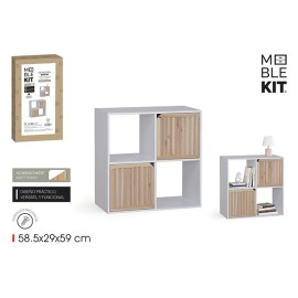 ESTANTERIA 4 CUBOS 2 PUERTAS