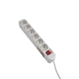 BASE MÚLTIPLE CON INTERRUPTOR 6 ENCHUFES CON CABLE 3X1,5 1,4 METROS ALYCO
