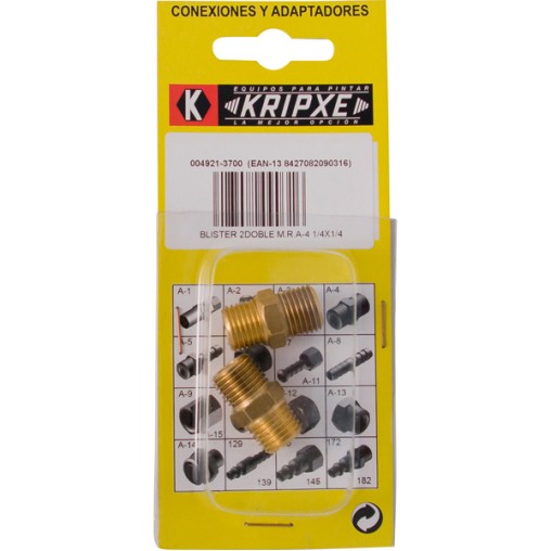 GIUNTO OTTONE DOPPIO MASCHIO BL.2 - 1/4''