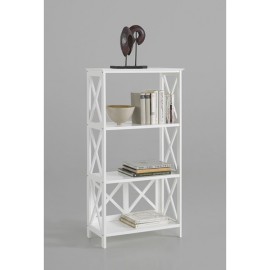 SCAFFALE IN PINO LACCATO BIANCO VICTORIA 4 RIPIANI - 60X30X111