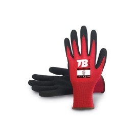 GUANTO NYLON ROSSO NITRILE PALMA - T.7