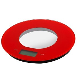 BALANZA COCINA ELECT REDONDA ROJA - 5 KG