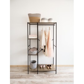 PERCHERO C/EST NEGRO MELAMINA MOA - 90X40X165