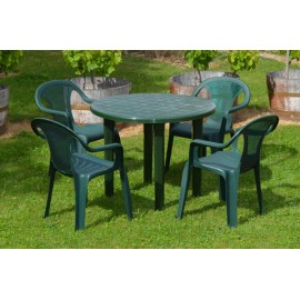 MESA JARDIN REDONDA VERDE - 90 CM
