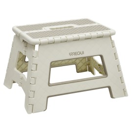 TABURETE MULTIUSO PLEGABLE CREMA - 29X22X32CM