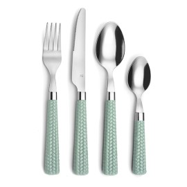 CUBERTERIA INOX + PP PAILLE TURQUESA - 24 PZ