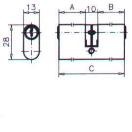 BOUTON OVAL EN LAITON POLI - 55 MM